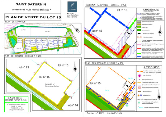 TERRAIN A SAINT SATURNIN de 400 m²